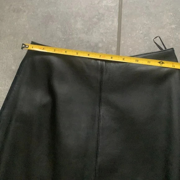 Vintage Floor Length Genuine Leather Maxi Skirt with Back Zipper - Picture 11 of 13